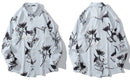 Hawaiian Beach Shirts Graffiti Flowers Long Sleeve Button Shirts Hip Hop Casual Holiday Party Blouse