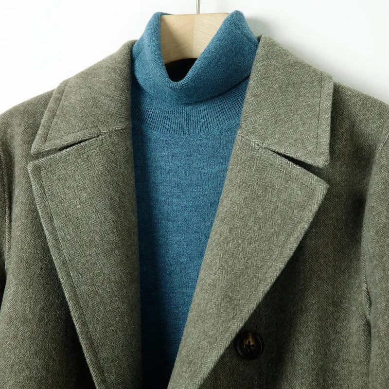 Wool Double-sides suit causal Men coat overcoat double breasted overcoat