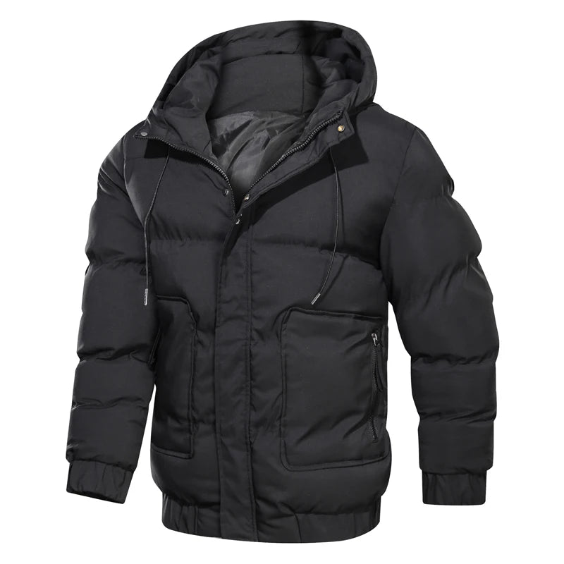 Winter Jacket Parkas Men Solid Hooded Zipper Thicken Warm Coats Men Waterproof Mens Parkas Mens Jackets And Coats