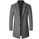 Winter coat men casual pockets luxurious male clothing pockets warm trench comfortable outwear