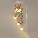 Flower Grass Wall Lights With Roses Iron Art long Wall Lamp Decorative lamp Porch lamp background Home Lighting