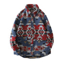 Flannel Men's Shirt Ethnic Style Element Pattern Long Sleeve Casual Button Up Pocket Jacket Brushed Soft Outdoor Top Shirts