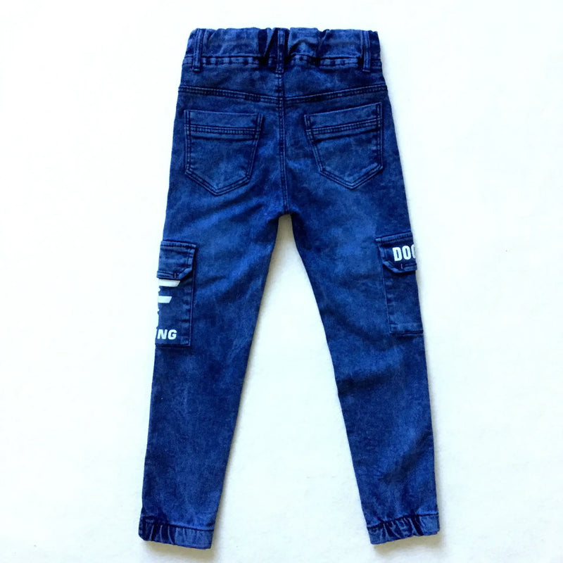 Children's Jeans Spring Autumn Boys Denim Pants Kids Multi-pocket Slacks
