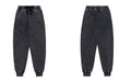 Cotton Harem Distressed Sweatpants Streetwear Winter Casual Jogger Thick Fleece Pants Mens Trousers Black