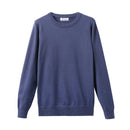 Autumn Winter Men's T-shirt Round Neck Men's Warm Long Sleeve Sweater Solid Bottomed Shirt