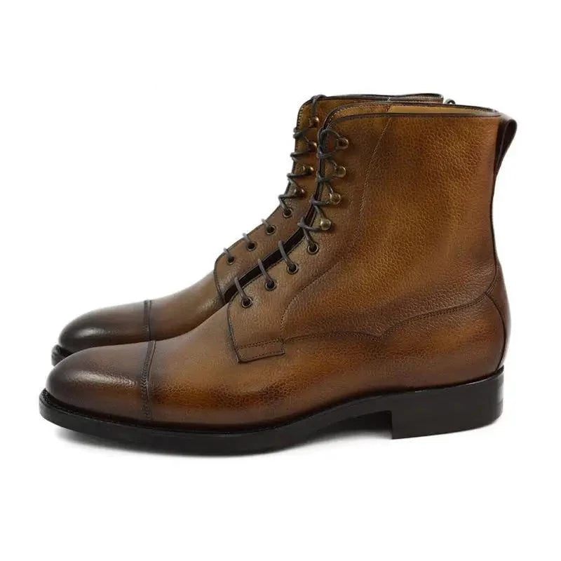 Winter Add Velvet Mens Shoes Lace Up Work Boots Best Designer Non-Slip Genuine Leather Men Shoes