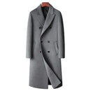 Autumn Winter Men's Wool Blends Coats Double Breasted Smart Casual Long Woolen Trench Men Outerwear