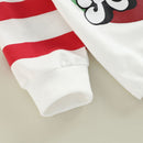 Baby Girls Boys Christmas Romper Infant Round Neck Long Sleeve Circles Letter Jumpsuits Sweatshirt Romper Clothes