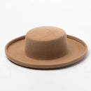 Classical Hat Flat Top Hats Warm Winter Wool Fedora Hats Brim Derby Ladies Hat