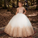 Formal Girl Bridesmaid Dress Long Ball Gown Wedding Party Pageant White Flower