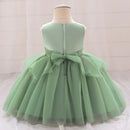 Ceremony Voile Birthday Dress For Baby Girl Clothes Baptism Bow Princess Dress Girls Dresses Party Wedding Gown