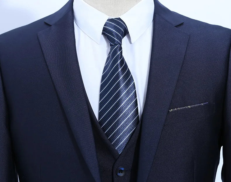 Men Suits Slim Custom Fit Tuxedo Business Dress Wedding Suit Blazer