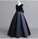 Children's Dress Classic Retro Big Bow Dresses Elegant Flower Girl For Weddings Ball Gown Birthday Party Sleeveless