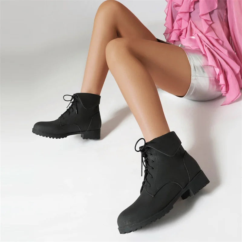 Women's Ankle Boots Autumn Winter Shoes Casual Short Motorcycle Shoes Female