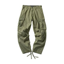 Autumn Pants - Men Adjustable Drawstring Tapered Cargo Pants American Retro Casual Trousers