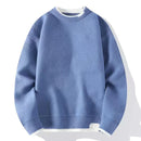 Autumn Winter Mens Sweaters Solid Collar Knitted Male Pullover Sweater