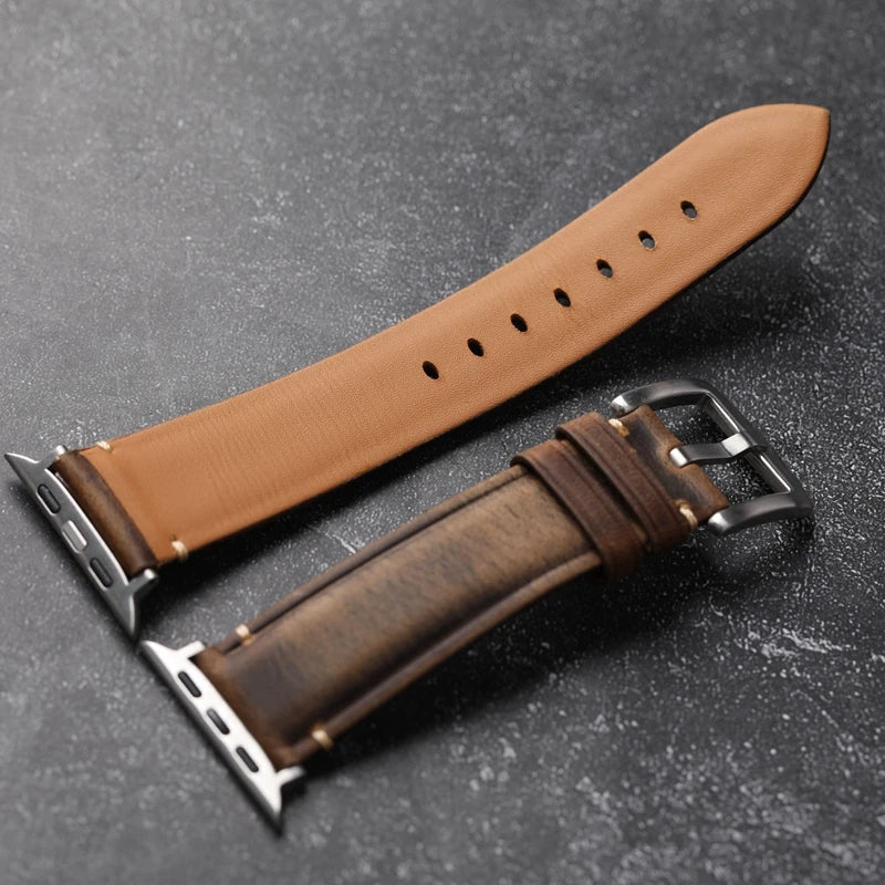 Leather Watchband For iwatch Apple Watch Vintage Men's Genuine Leather Strap