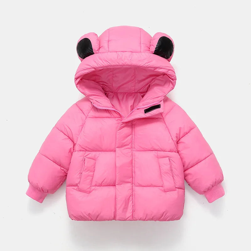 Baby Girls Down Coat Thickened Cute Foreign Style Short Coat for Children's Winter Coat 0-6 Year Old Warm Down Coat