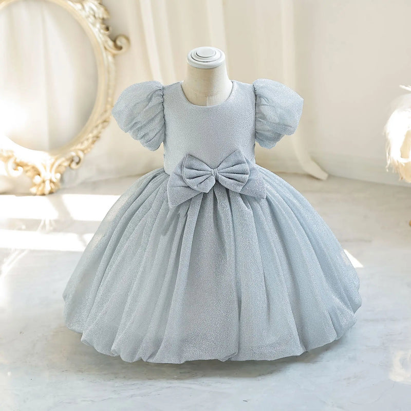 Toddler Baby Luxury Party Wedding Dress Child's First Birthday Princess Dresses For Girls Kid's Shiny Bridemaid Ball Gown