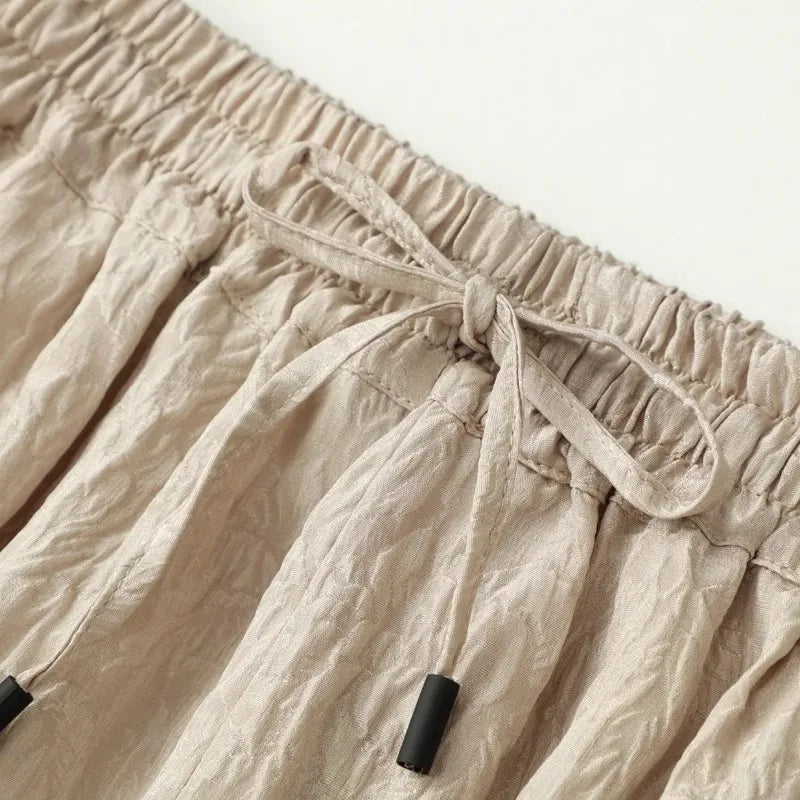 Natural Silk Crepe Heavy Shorts Wearing Beach Pants Loose and Casual Women's Summer Lower Garment