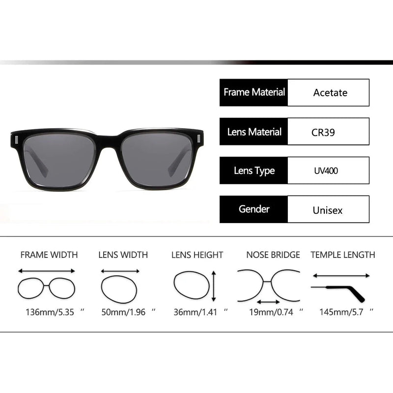 Rivet Square Sunglasses Designer Acetate Frame Rectangle Sun Glasses For Blue Shades Female UV400