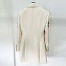 Autumn Sequins Evening Short Dress Women Long Sleeve Notched Blazer Suit Coat Party Dresses Lady