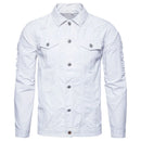 Denim Casual Jacket Solid Single Breasted Patch Pocket Jacket Clothing Leather Jacket Clothing