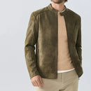 Winter Leather Jacket Designer Fur Collar Warm Fur Coat Clothing Man Black Motorcycle Jacket