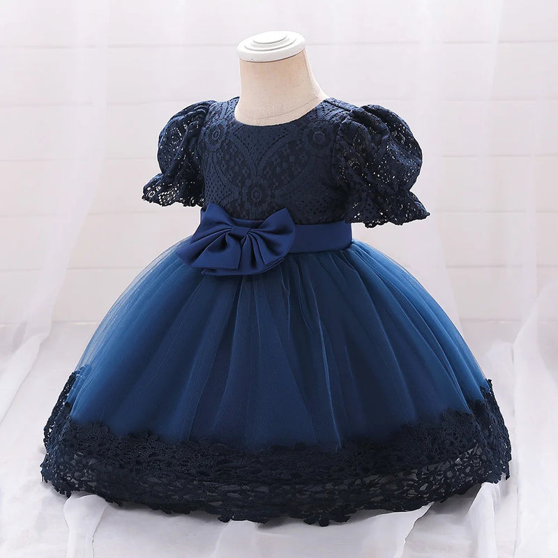 Toddler Baby Girls Party Dresses Bow Birthday Evening Flower Princess Prom Gown Kids Dress for Girls Wedding Clothes