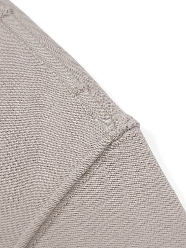 Spring Oversize Ripped Design Sweatshirts Men Peaching Density Fabric Vintage