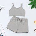 Summer Baby Girls Cotton Top Tees Shorts House Wear Clothes Sets Toddler Kids Mini T-Shirts Sleeper Suit Home Clothes