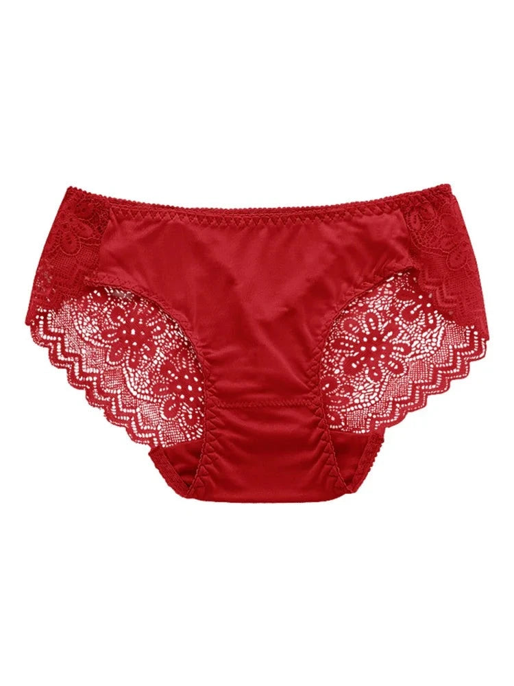 Women's Knit Briefs Panties Lace Hollow Out Skin Friendly Underwear