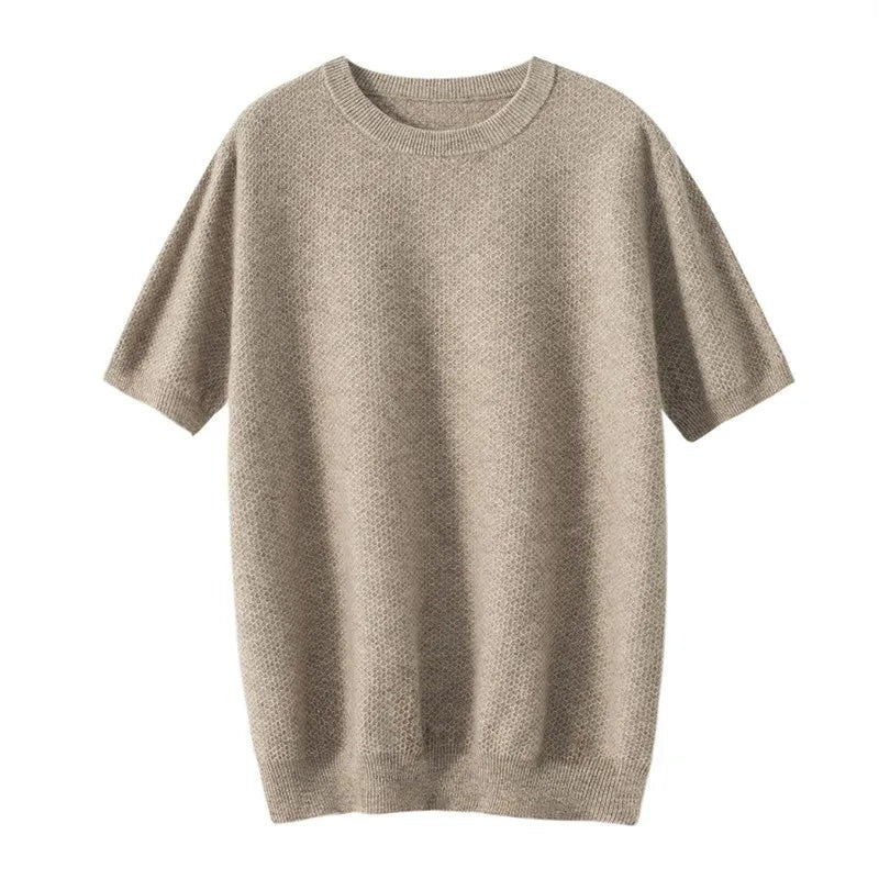 Cashmere Sweaters Men' O-Neck Spring New T-Shirt Youth Knit Bottom Shirt High-end Loose Vest Top