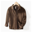 Autumn Winter Casual Velvet Shirts for Men Clothing Solid Keep Warm