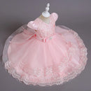 Flower Girls Lace Bridesmaid Dress Kids Princess Wedding Prom Pageant Birthday Party Tulle Dresses
