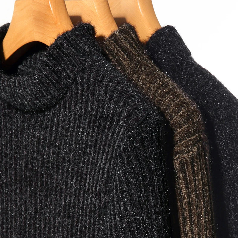 Winter Thick Warm Sweater Male Turtleneck Pullover Men Clothing Slim Fit Knitwear Jumper Jersey