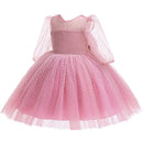Baby Girls Dress Summer Mesh Bow Little Princess Dress Christmas Birthday Gift 1-6 Years Kids Clothes