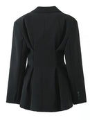 Blazers Jacket Woman Spring Autumn Style Vintage Slim Casual Long-Sleeved Suit Coat Female