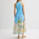Casual Sleeveless Summer Dress Woman Pleated Party Dress Chic Holiday Dresses