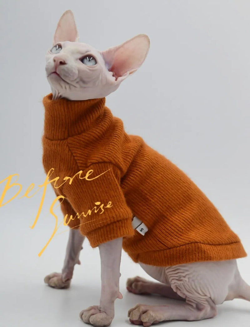 Elegant  Warm Cat Sweater Kitty Hairless Bald Cat Clothes for Cat Comfort Winter Dress for at Clothes