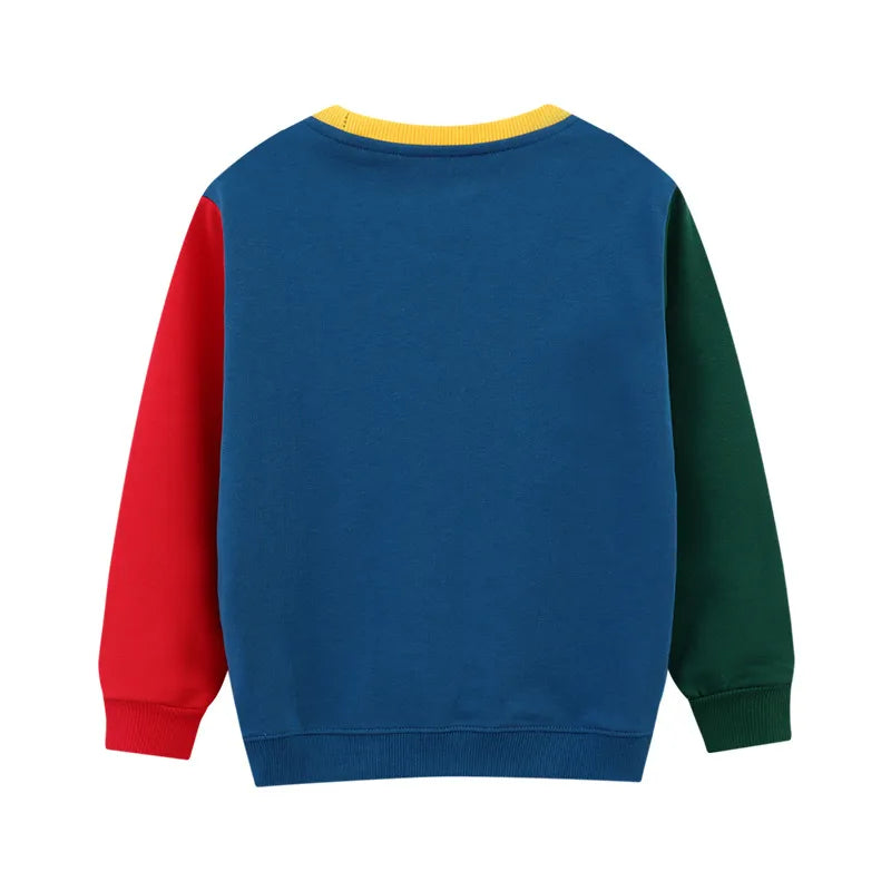 Boys Girls Sweatshirts Santa Claus Embroidery Long Sleeve Baby Hooded Sport Shirts Autumn Spring Tops