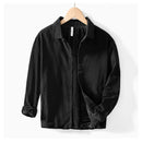 Autumn Winter Casual Velvet Shirts for Men Clothing Solid Keep Warm