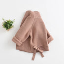 Baby Knit Sweater Children Solid Turtleneck Cardigan Boy Girls Winter Vintage Sweaters Knitted Kids Pullover Casual Clothes