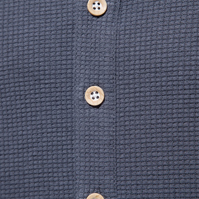 Cotton Waffle Henley T-Shirt for Men Solid Casual Short Sleeve Men's T-shirt Summer Designer Tops Tee Male