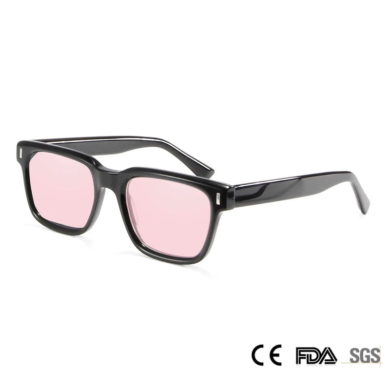 Rivet Square Sunglasses Designer Acetate Frame Rectangle Sun Glasses For Blue Shades Female UV400