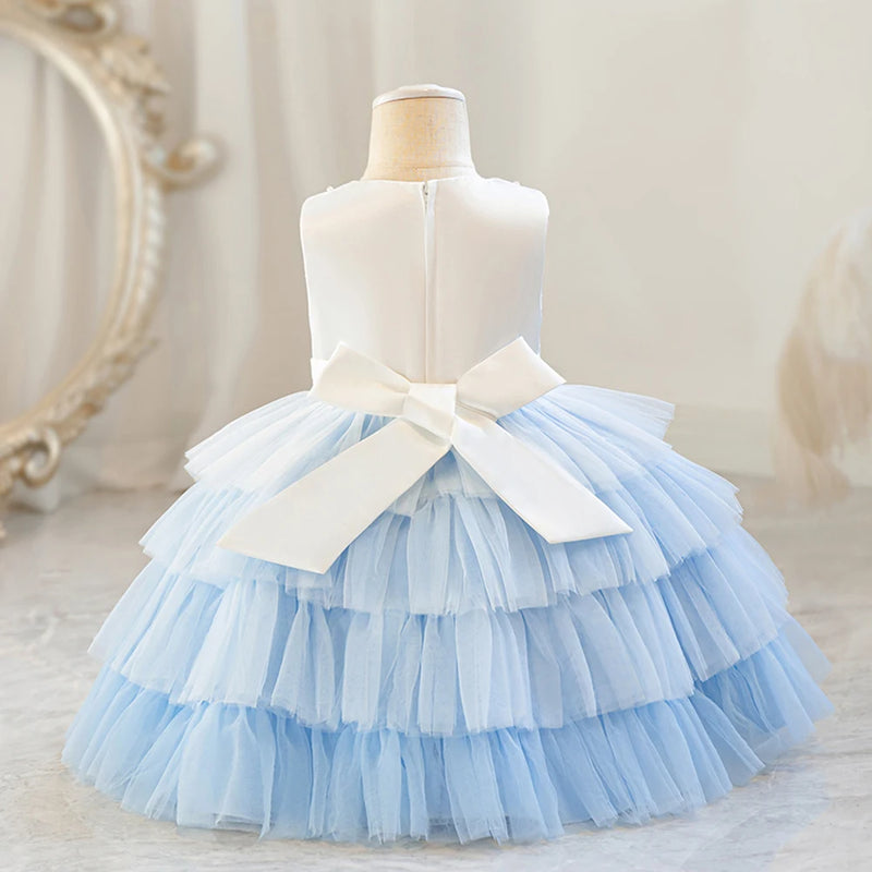 Baby Girl's Lace cake Dresses Birthday Party Dress Flower Girl Princess Dress