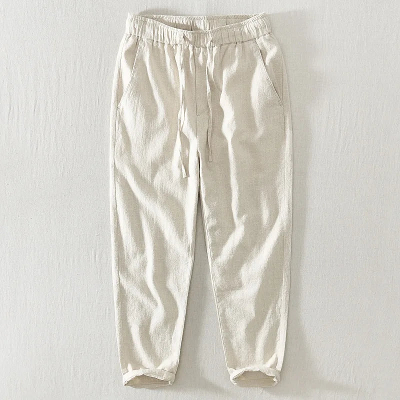 Linen Casual Pants Men Clothing Loose Straight Harem Pants Trousers For Men Spring Summer