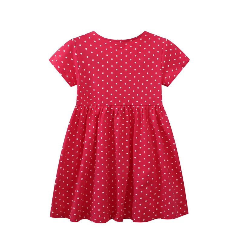 Girls Dresses Short Sleeve Dots Party Children's Clothes Toddler Frocks Costume