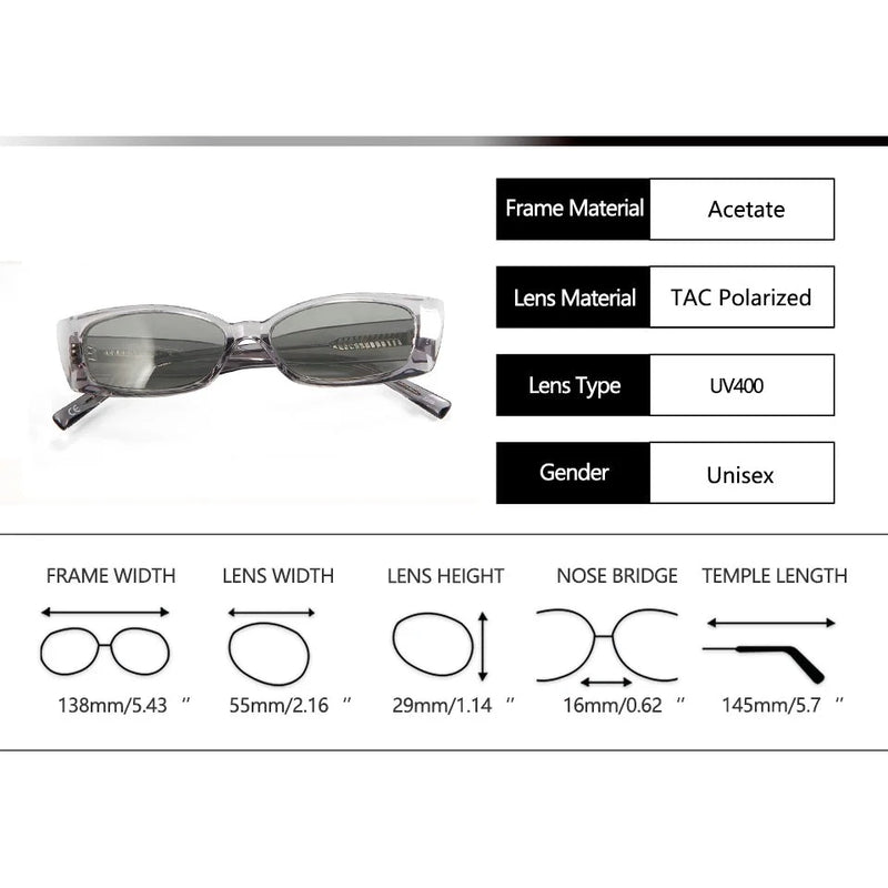 Cat Eye Glasses Polarized Designer Sunglasses Ladies Shades Acetate Frame Rectangle Sun Glass
