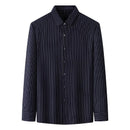 Autumn Winter Men Striped Business Casual Shirts Men's Clothing Comfortable Soft Male